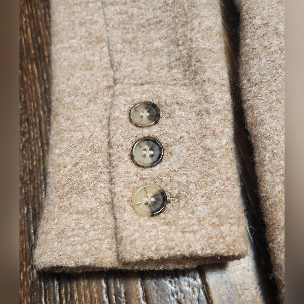 Rachel Zoe Beige Wool Blend Tan Long Coat SZ XS EUC - Picture 9 of 14